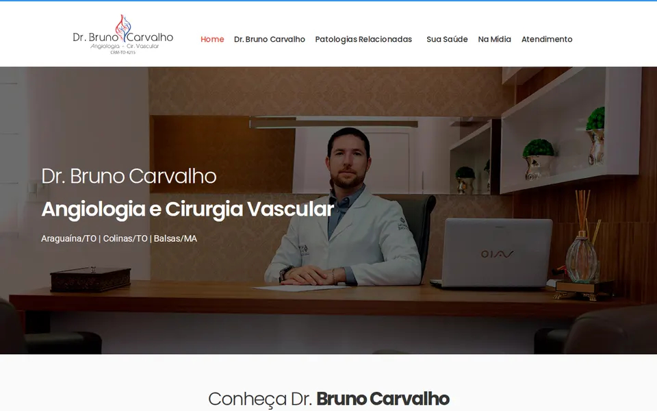 Página inicial do site de Dr. Bruno Carvalho